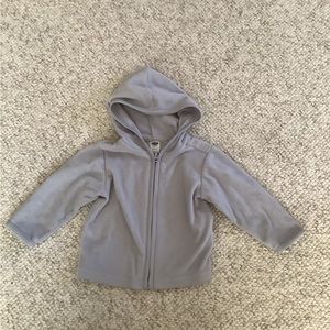 Old Navy Gray Fleece Zipper Hoodie Jacket 6-12 Months